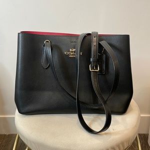 Black leather Coach bag
